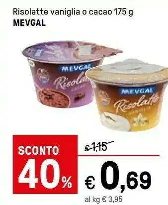 Iper La Grande Mevgal - Risolatte Cacao 175 G(ml) offerta