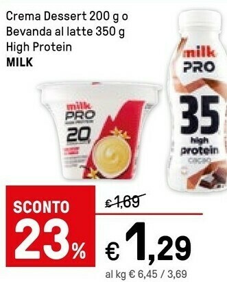 Milk - Crema Dessert Al Cacao Pro High Protein 200 G(ml)