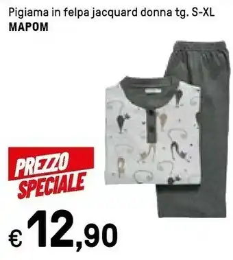 Iper La Grande Mapom Pigiama In Felpa Jacquard Donna offerta
