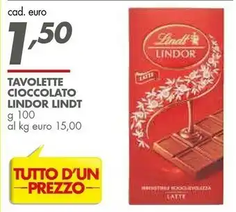 Italmark Lindt Cioccolato Al Latte Lindor 100 G(ml) offerta