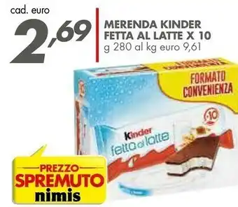 Italmark Nestlè Merenda Kinder Fetta Al Latte offerta