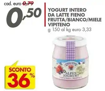 Italmark Vipiteno Yogurt Intero Da Latte Fieno Frutta offerta