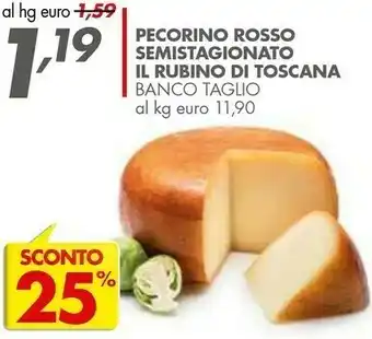 Italmark Pecorino Rosso Semistagionato Il Rubino Di Toscana offerta