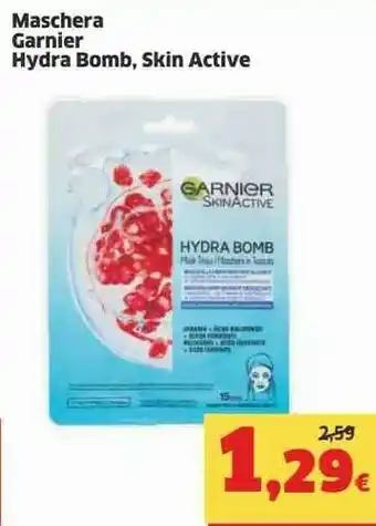 Sigma Garnier Maschera Hydra Bomb, Skin Active offerta