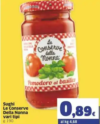 Sigma Le Conserve della Nonna Pomodoro Al Basilico 190 G(ml) offerta
