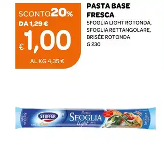 PASTA BASE FRESCA SFOGLIA LIGHT ROTONDA, SFOGLIA RETTANGOLARE, BRISÉE ROTONDA G 230