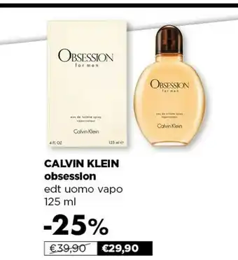 Acqua & Sapone Calvin Klein Calvin Klein Obsession For Men Uomo 125 ml offerta