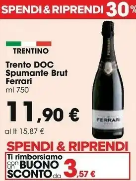 Carrefour Ferrari Trento Doc Spumante Brut 750 Ml offerta