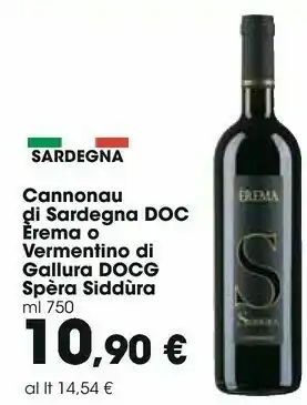 Carrefour Spèra Siddùra Cannonau Di Sardegna Doc Èrema offerta