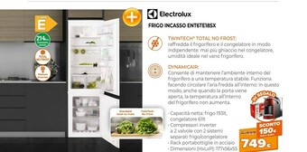 Expert Electrolux Frigo Incasso ENT6TE18SX offerta