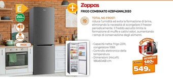 Expert Zoppas Frigo Combinato HZBF45NNL3XE0 offerta