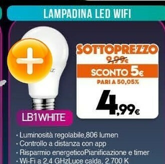 Expert Lampadina Led Wifi LB1WHITE offerta