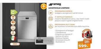 Expert Smeg Lavastoviglie LVS373CEX offerta