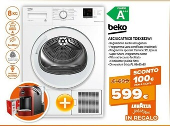 Expert Beko Asciugatrice TDEX832WI offerta