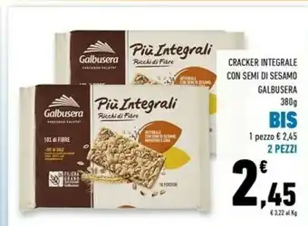 Conad Superstore Galbusera Cracker Integrale Con Semi Di Sesamo offerta