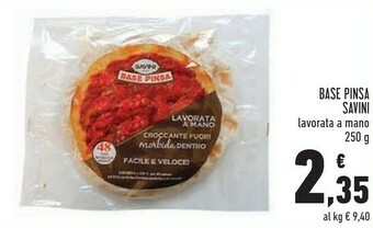 Conad Savini Base Pinsa Lavorata A Mano 250 G offerta