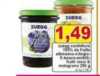 Gros Zuegg 100% Da Frutta Frutti Rossi E Melograno 250 G(ml) offerta