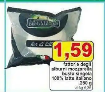 Gros Fattorie degli alburni Mozzarella Busta Singola 100% Latte Italiano offerta