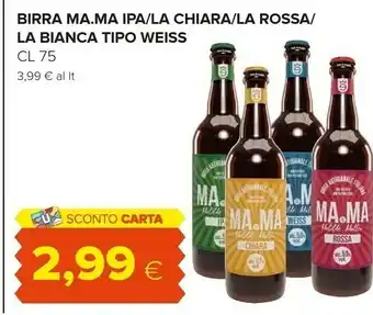 Oasi Ma.ma Birra Artigianale Ipa 100% Prodotto Italiano 750 G(ml) offerta