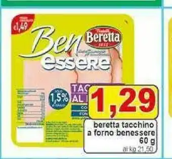 Pewex Beretta Benessere Tacchino A Forno 60g offerta