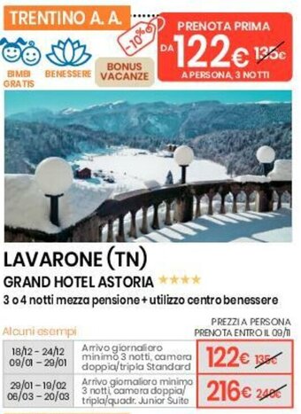 Eurospin Lavarone (TN) Grand Hotel Astoria offerta