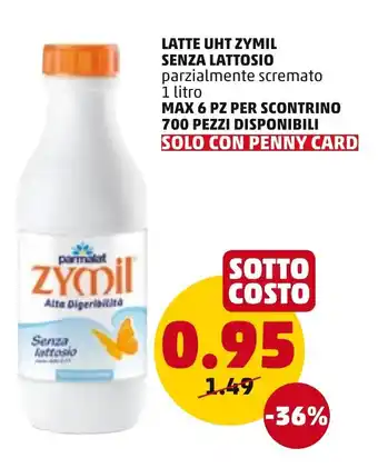 PENNY Parmalat Zymil Latte Uht senza lattosio 1 litro offerta