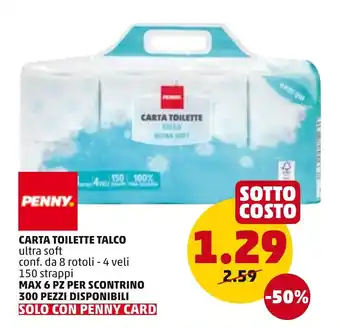PENNY Penny Carta Toilette Talco 8 rotoli offerta
