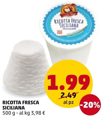 PENNY Ricotta Fresca Siciliana 500g offerta