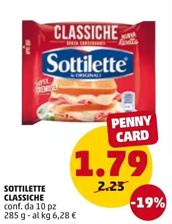 PENNY Sottilette Classiche 10pz 285g offerta