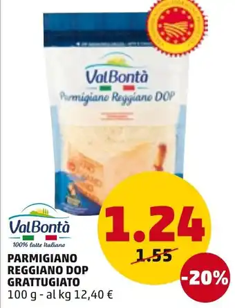 PENNY ValBontà Parmigiano Reggiano Dop Grattugiato 100g offerta