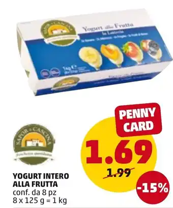 PENNY Yogurt Intero Alla Frutta 8pz 125g offerta