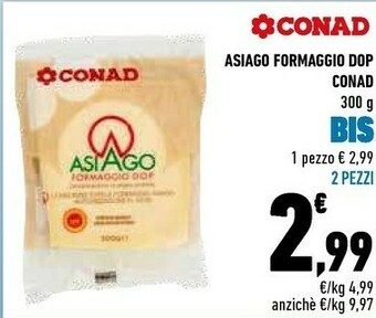 Conad Conad - Asiago Formaggio 300 G(ml) offerta