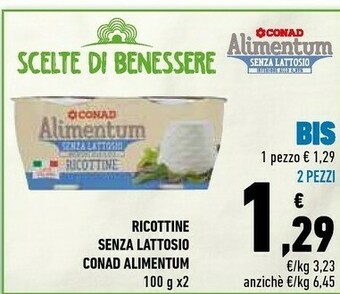 Conad Conad - Ricottine Alimentum Conad 200 G(ml) offerta