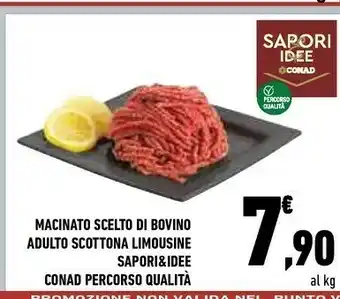 Conad Conad Macinato Scelto Di Bovino Adulto Scottona Limousine Sapori&idee Percorso Qualità offerta