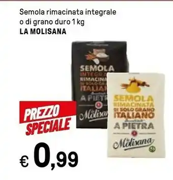 Iper La Grande La Molisana Semola Integrale Rimacinata A Pietra 1000 G(ml) offerta