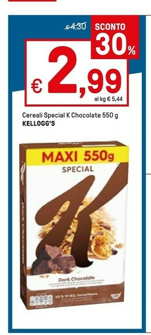 Iper La Grande Kellogg's Cereali Special K Chocolate offerta