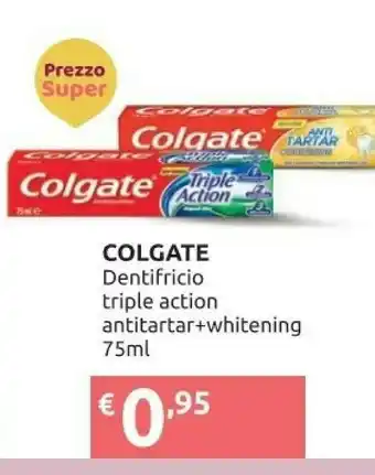 Ipersoap Colgate Dentifricio Triple Action Antitartar + Whitening offerta