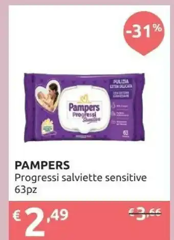 Ipersoap Pampers Progressi Salviette Sensitive offerta