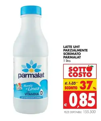 Tigros Parmalat Latte Parzialmente Scremato UHT 1000 G(ml) offerta