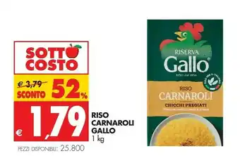 Tigros Gallo Riso Carnaroli 1000g offerta