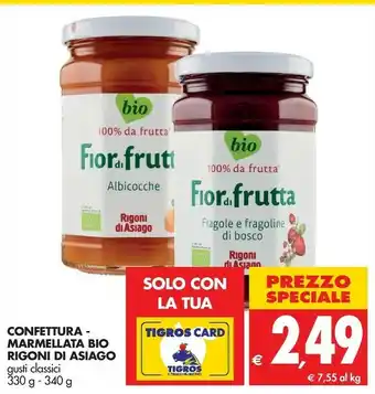 Tigros Asiago Marmellata offerta