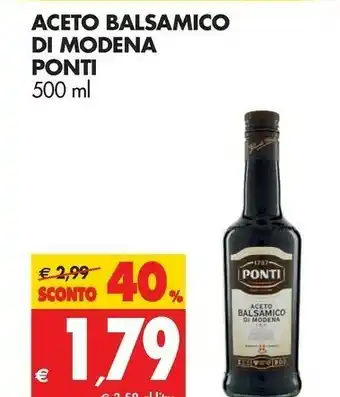 Tigros Ponti Aceto Balsamico Di Modena 500 G(ml) offerta