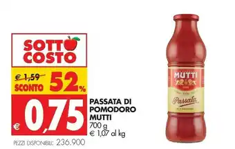 Tigros Mutti Passata Di Pomodoro 700 G(ml) offerta