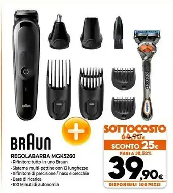 Expert Braun MultiGroomer MGK5260 Regolabarba Nero offerta
