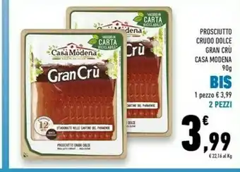 Conad Superstore Casa Modena Prosciutto Crudo Dolce Stagionato 100 G(ml) offerta