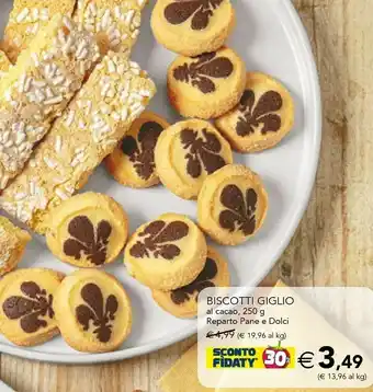 Esselunga Giglio Biscotti Al Cacao 250 G offerta
