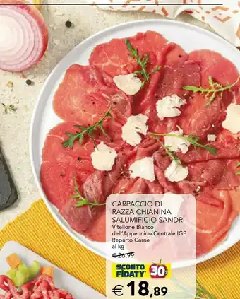 Esselunga Sandri Carpaccio Di Razza Chianina Salumificio Sandri offerta
