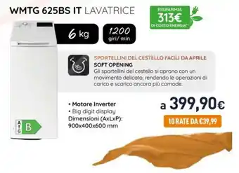 Unieuro Hotpoint WMTG 625BS IT LAVATRICE offerta
