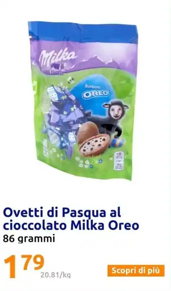 Action Ovetti di Pasqua al cioccolato Milka Oreo 86 grammi offerta