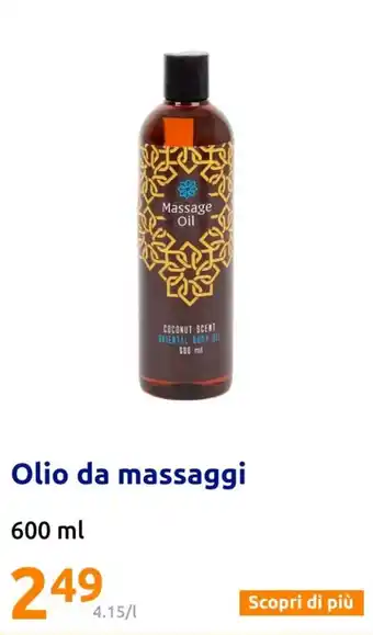 Action Olio da massaggi 600 ml offerta